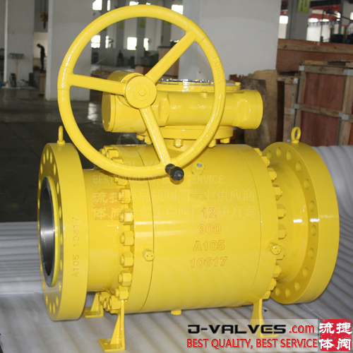 3PC High Pressure Trunnion Ball Valve With Gear Operation